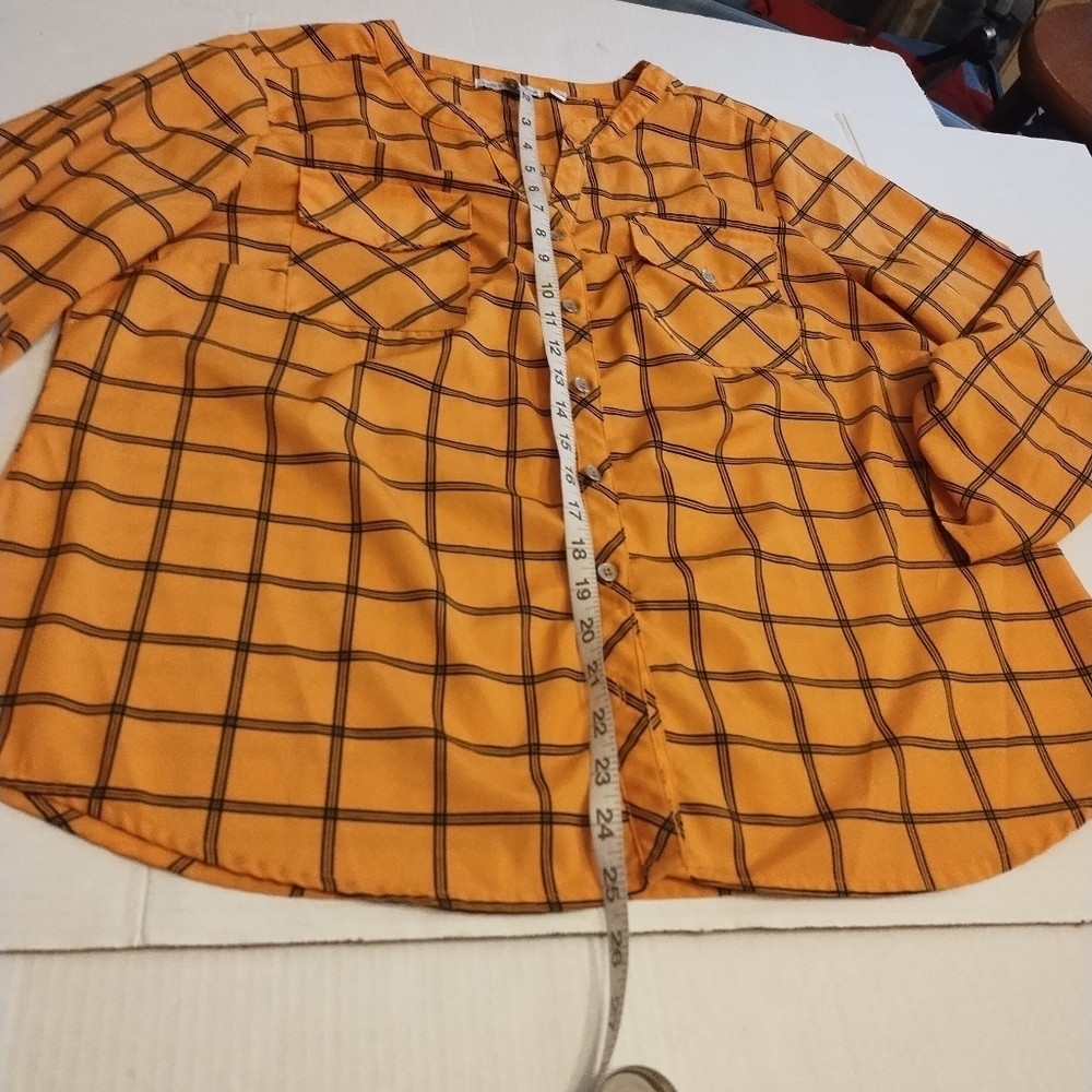 Notations Yellow/ Black Window Pane Button Down P… - image 6